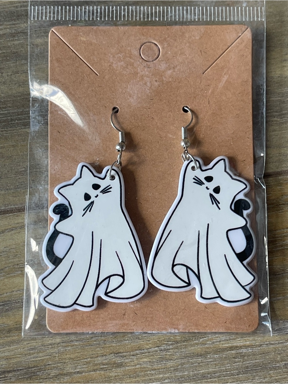 Charming Halloween Cat Ghost Acrylic Earrings